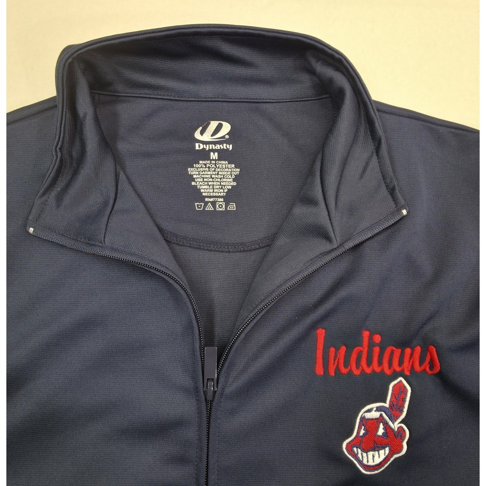 Cleveland Indians Jacket Men M Blue Chief Wahoo Full Zip Windbreaker LIMITED USE